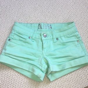 Delia’s low rise green/mint shorts